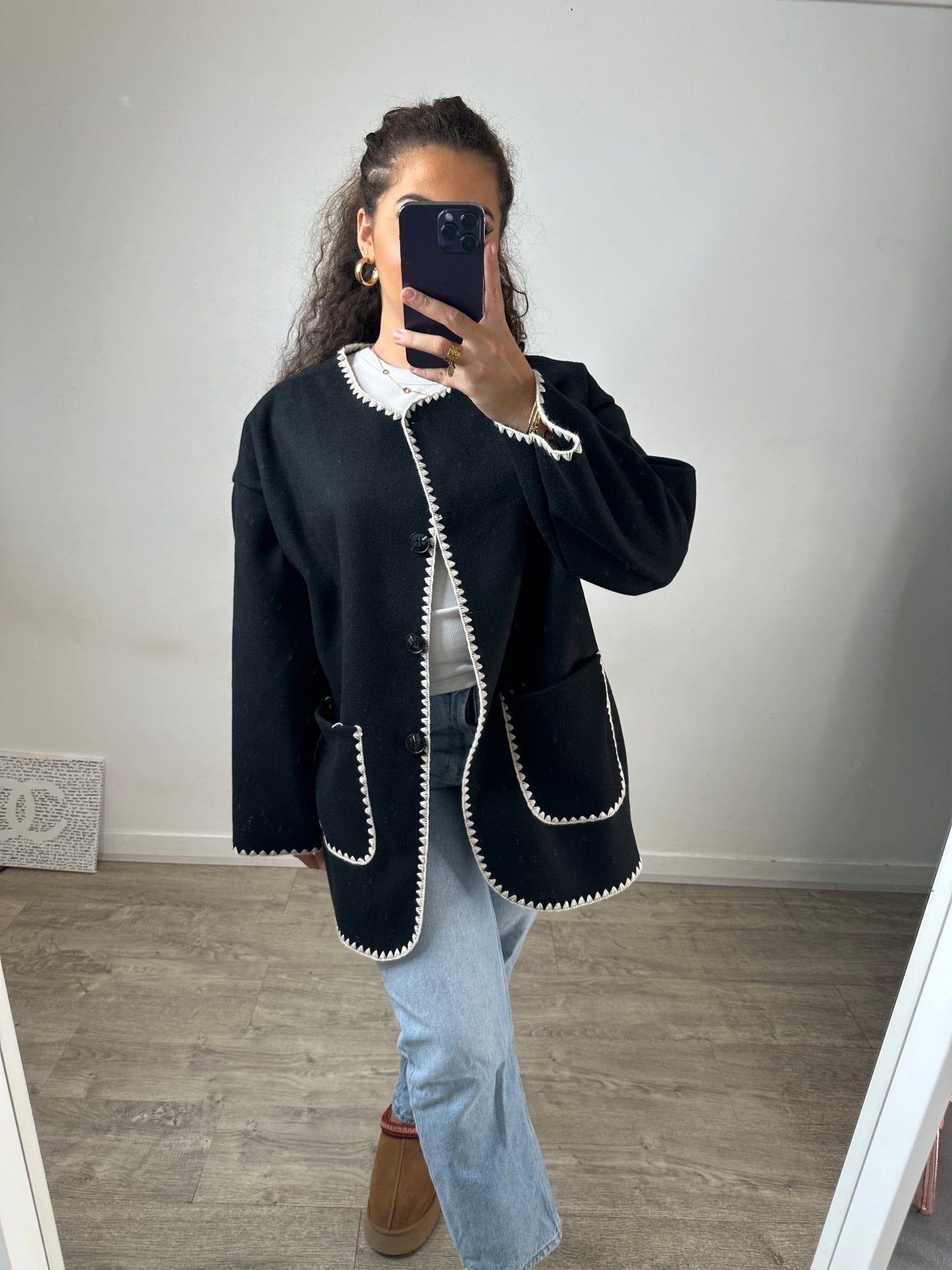 Veste écharpe noir