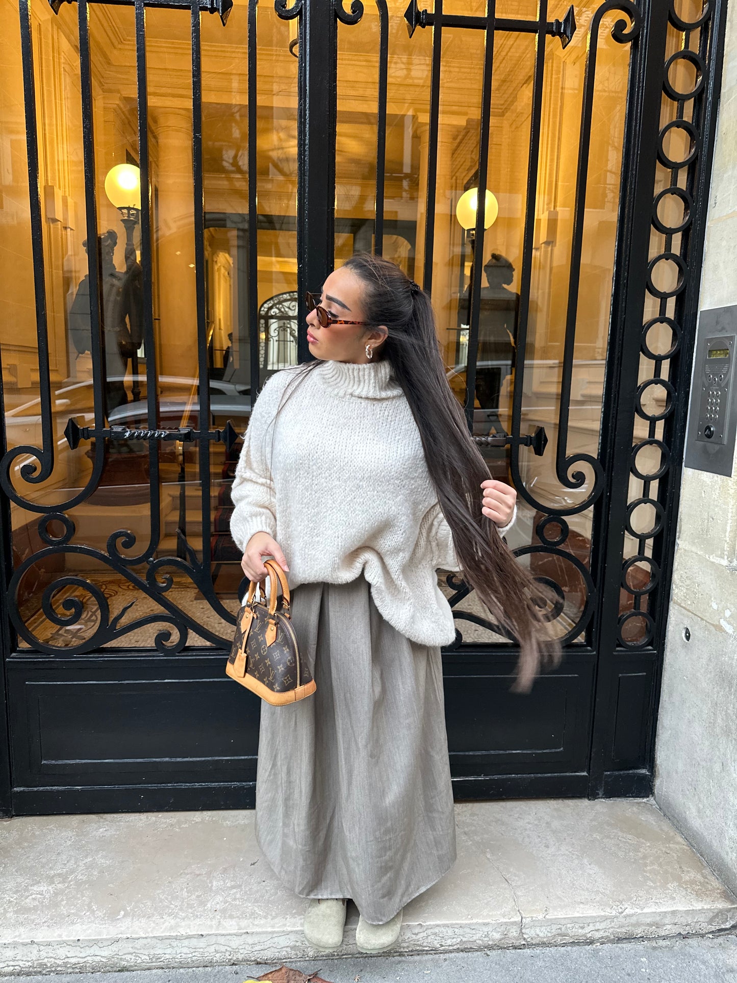 Jupe longue taupe