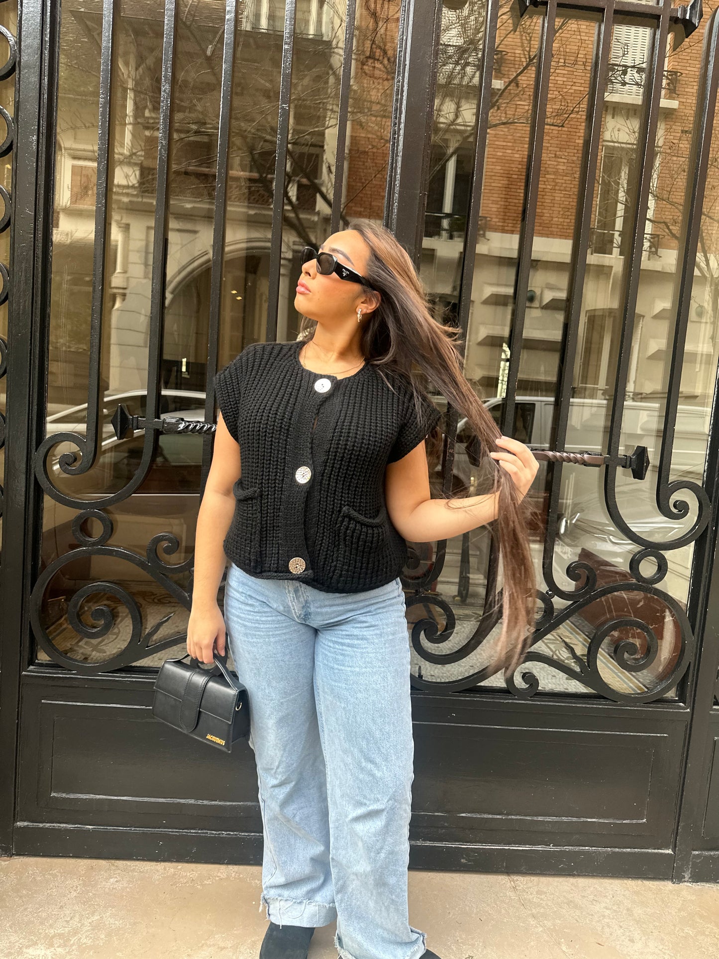 Pull sans manches noir