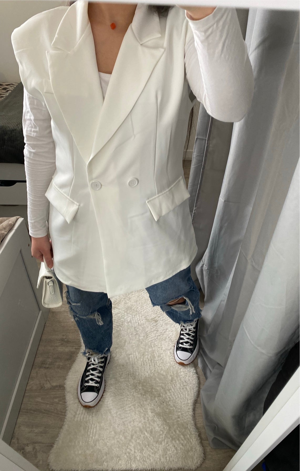 Blazer sans manche blanc