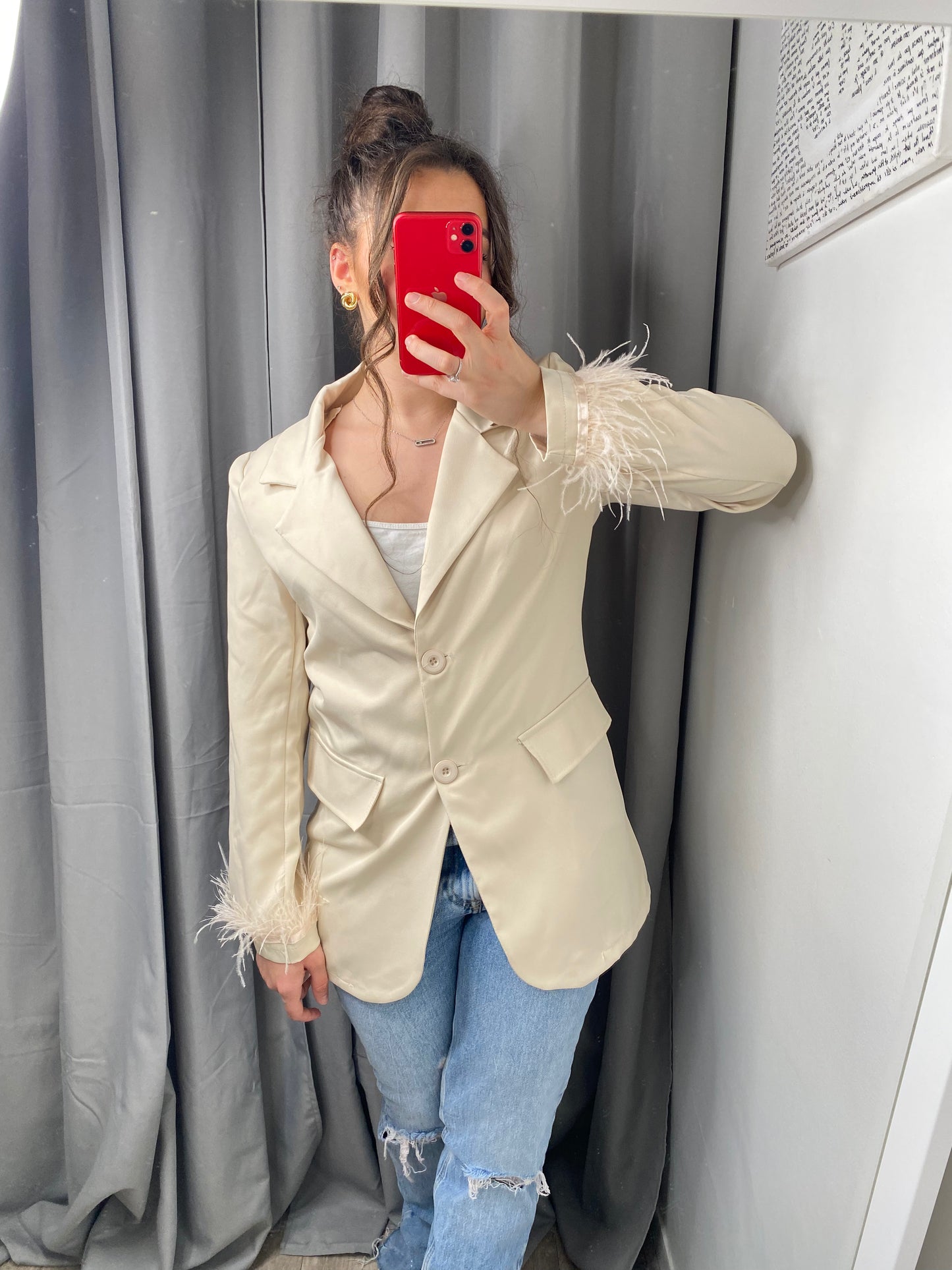 Blazer plumes beige