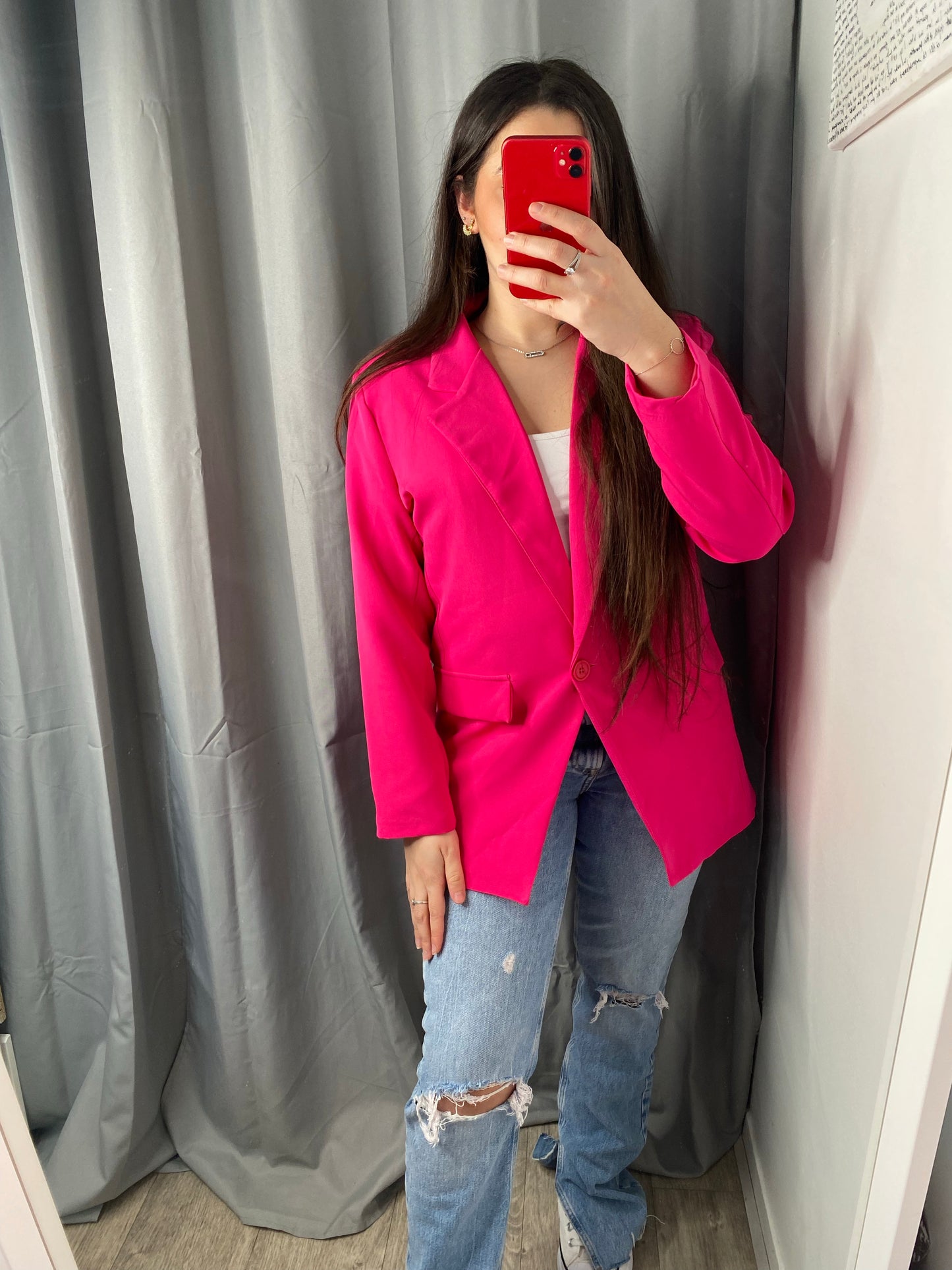 Blazer oversize rose fushia