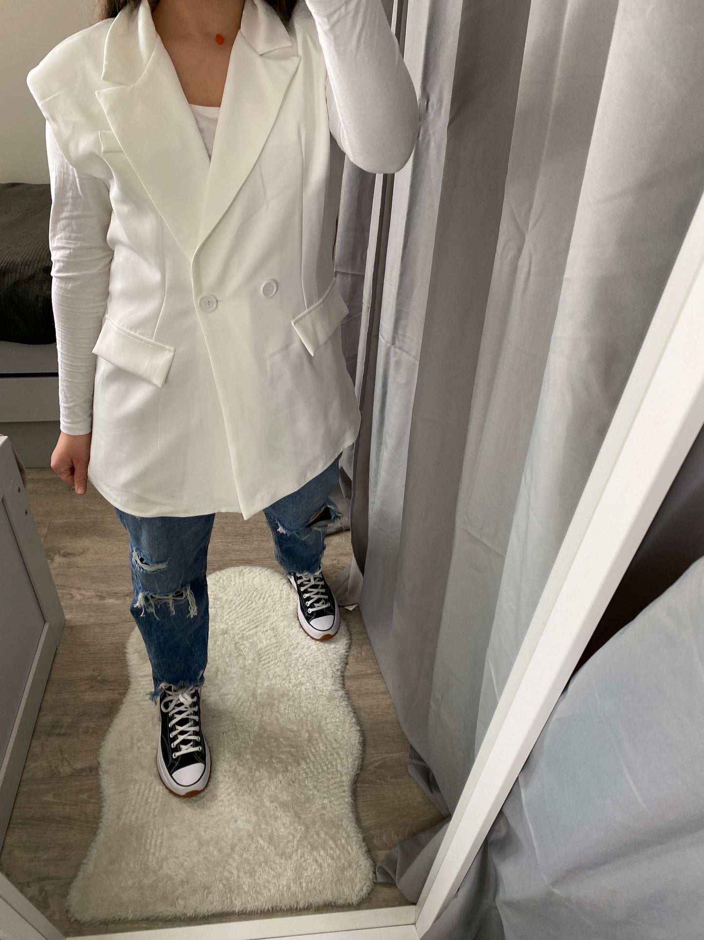 Blazer sans manche blanc