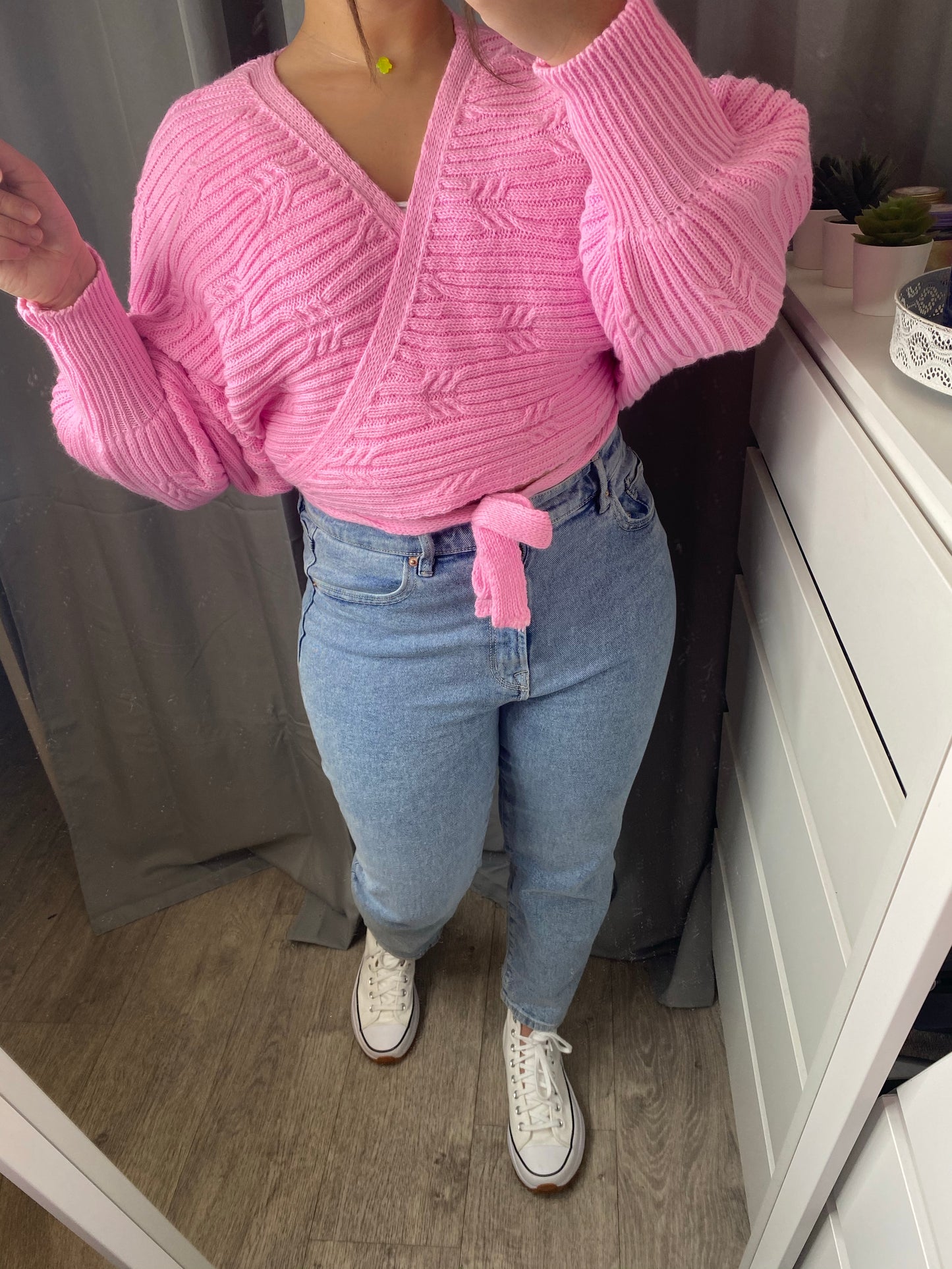 Gilet cache coeur rose