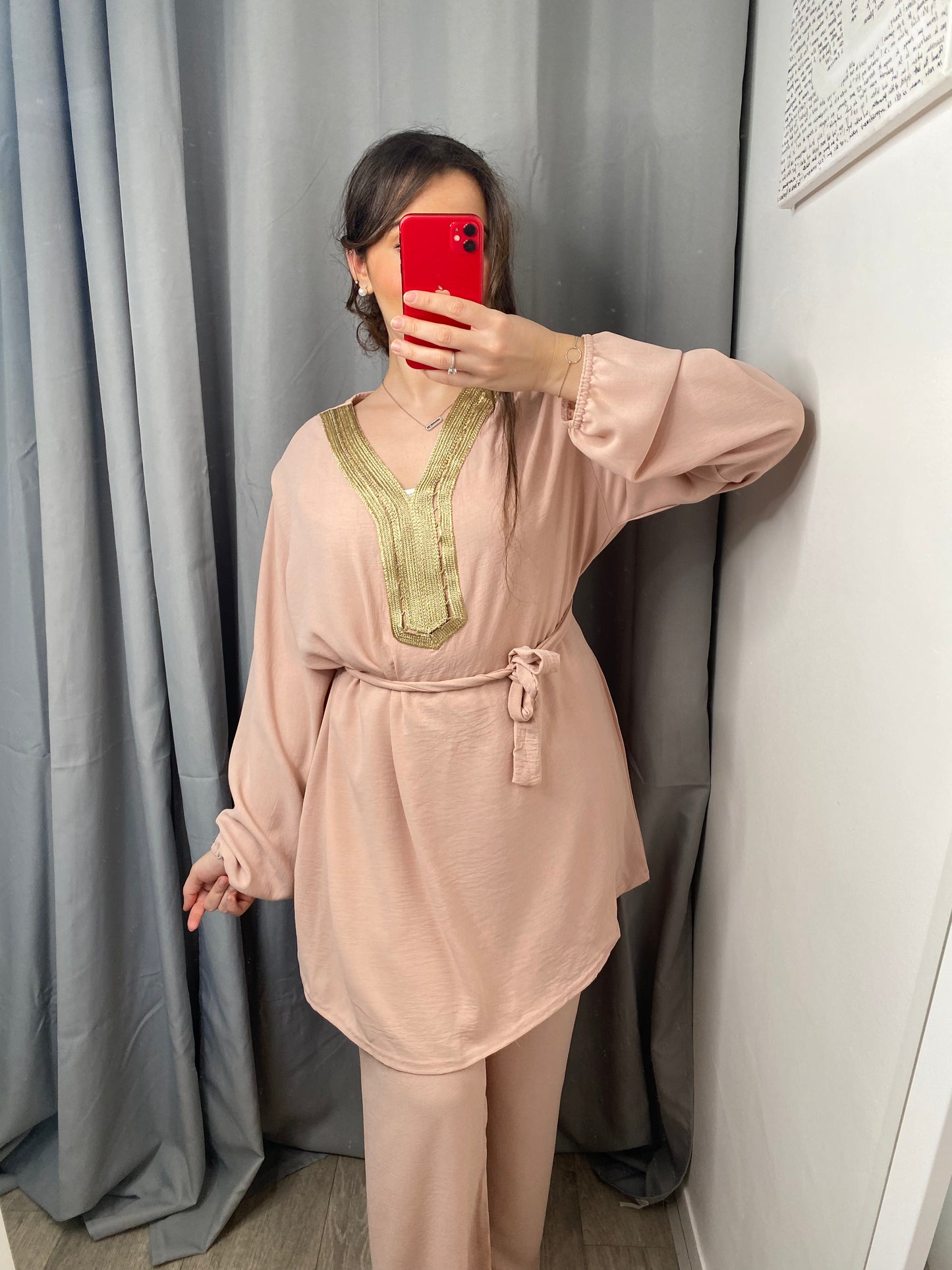 Ensemble Jasmine rose clair