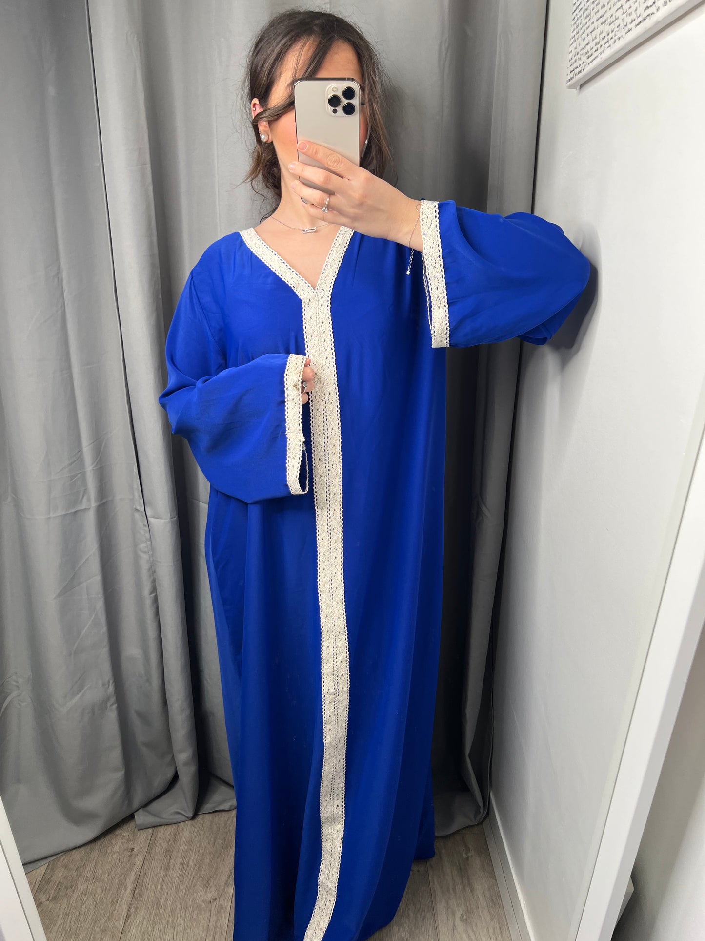 Abaya Délia bleu électrique