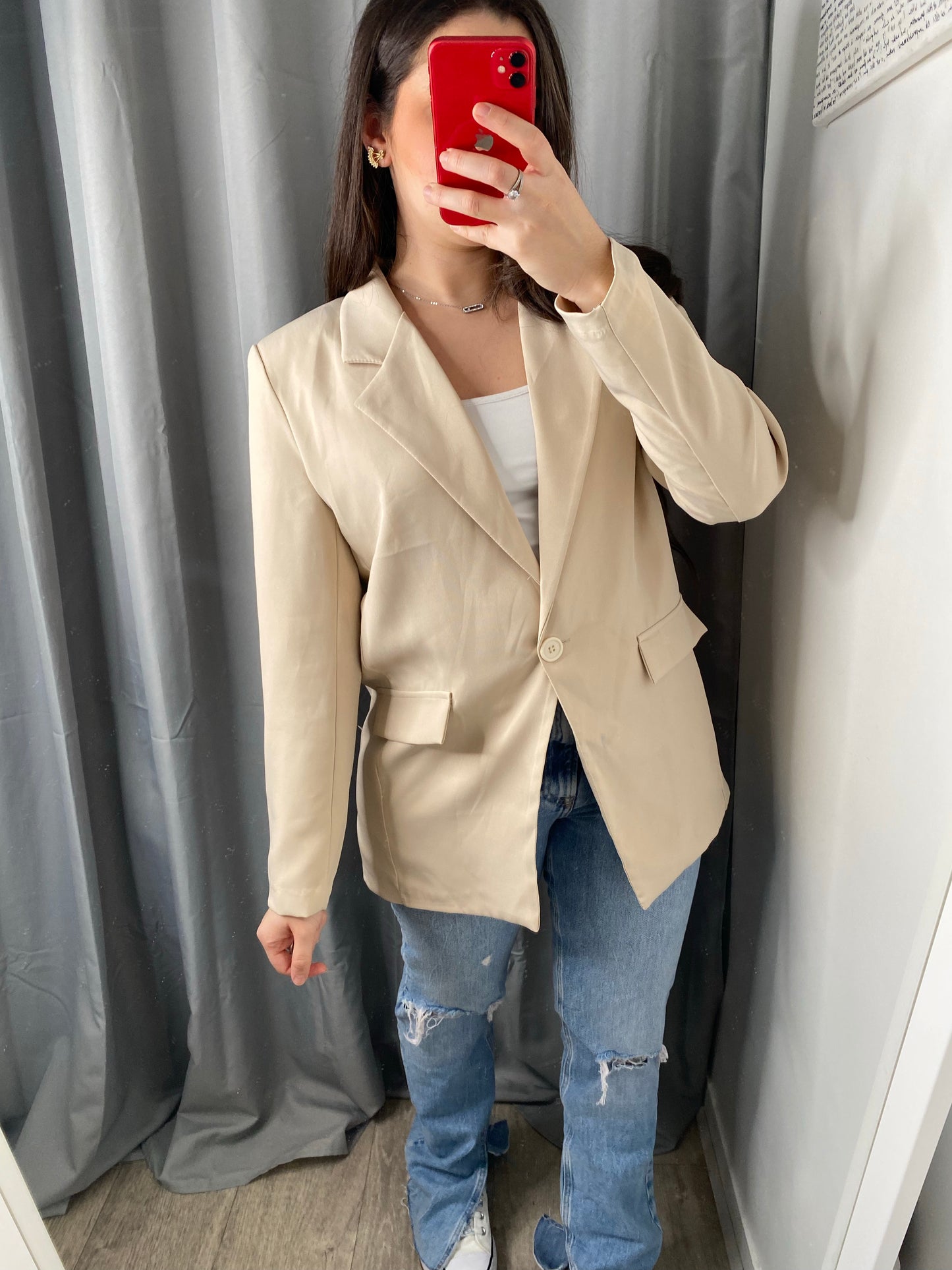 Blazer oversize beige