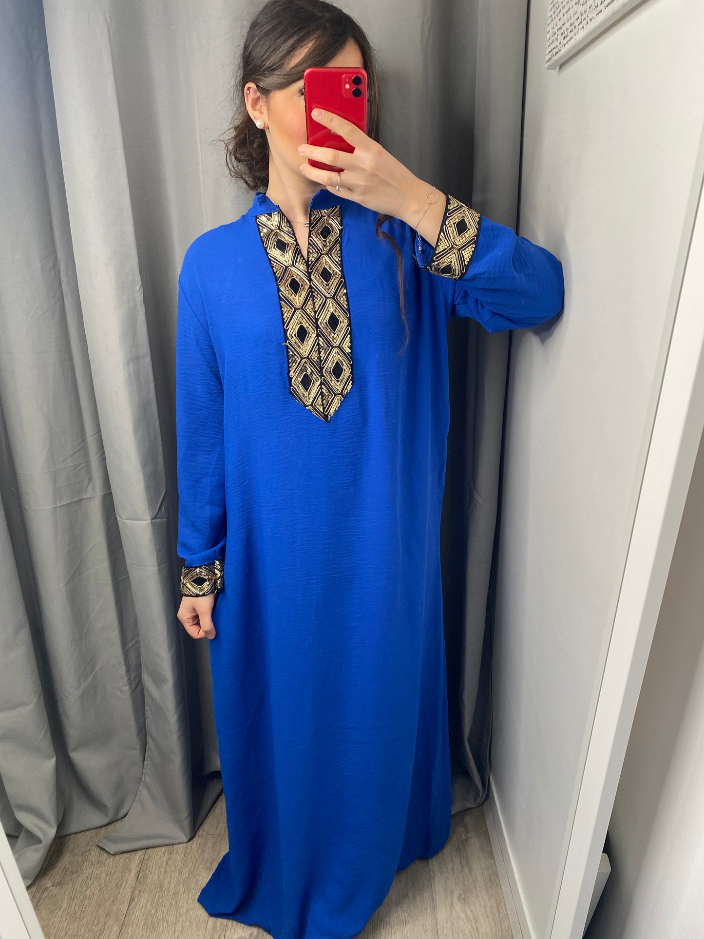 Abaya Zeïa bleu électrique