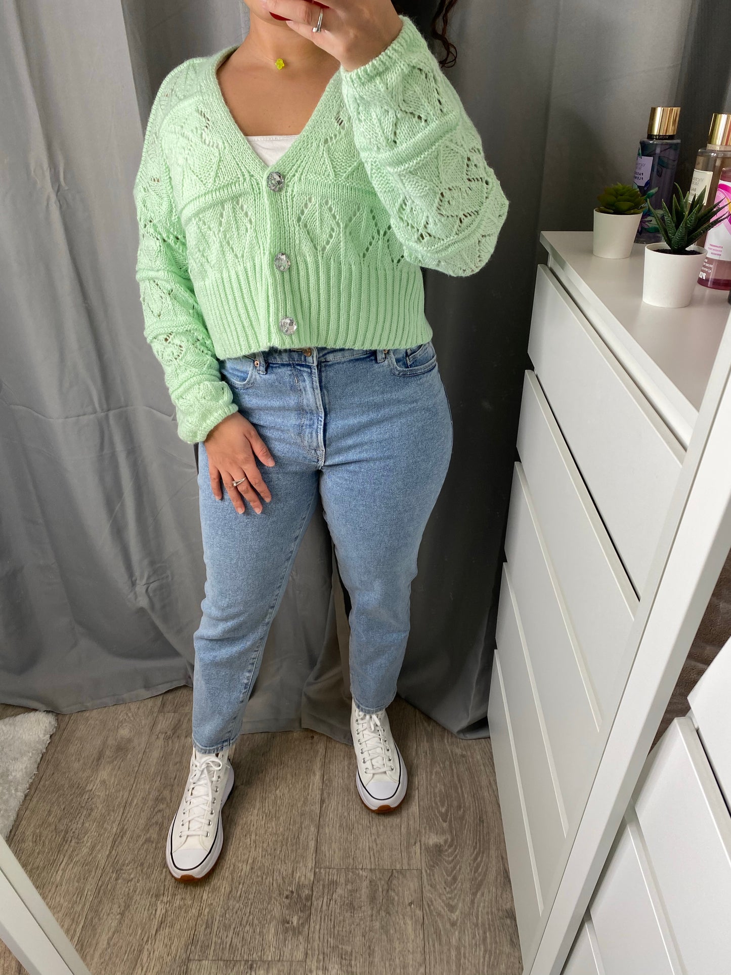Gilet motif diamant vert