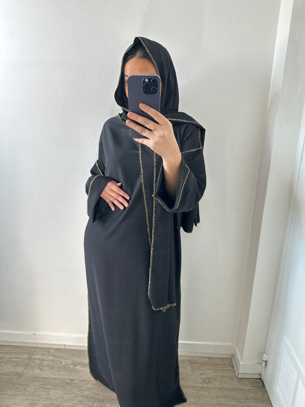 Abaya voile intégrée noir