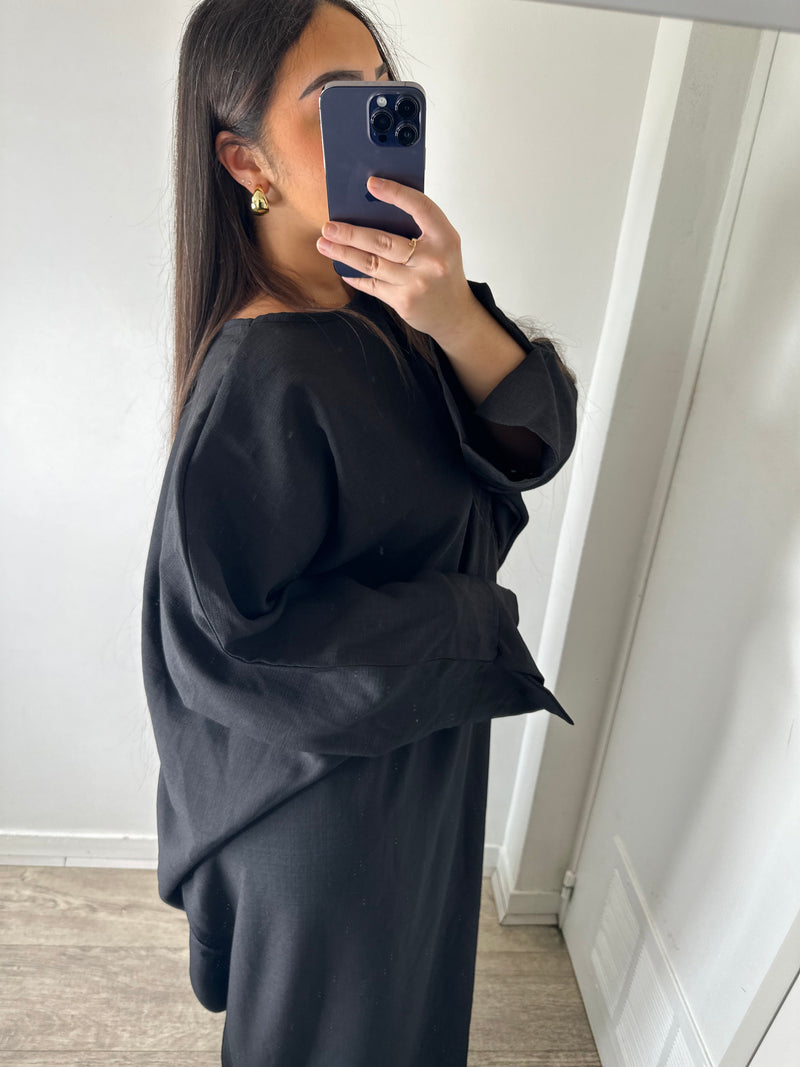 Abaya mastour noir