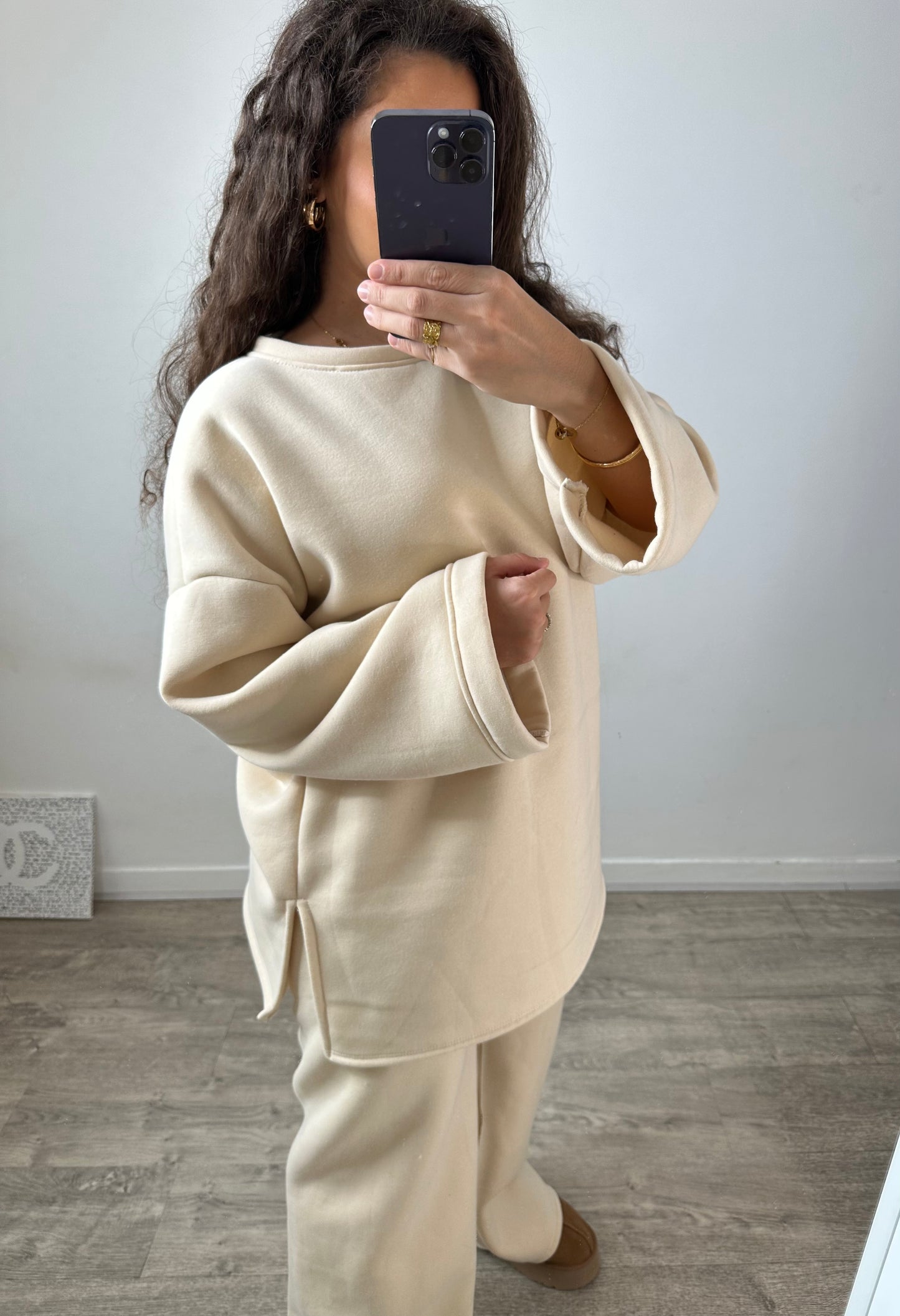 Ensemble jogging beige