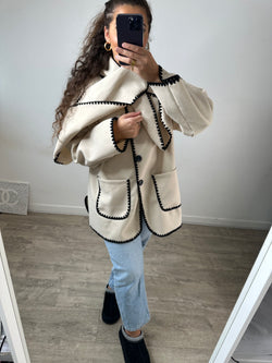 Veste écharpe beige