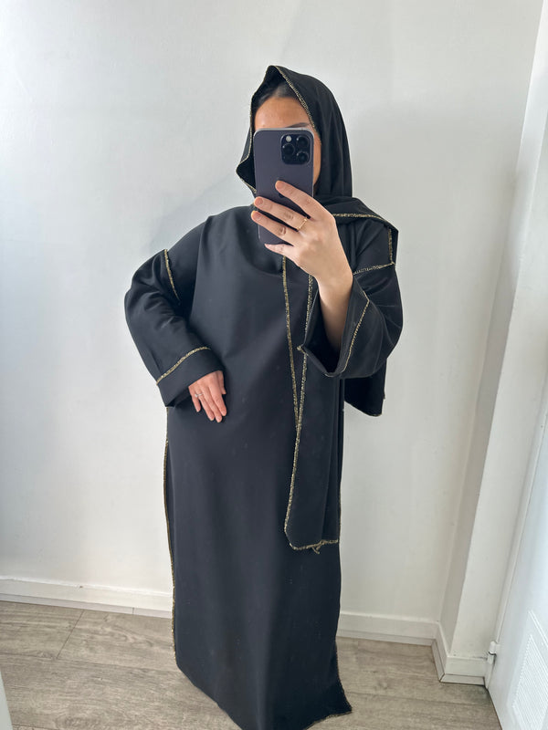 Abaya voile intégrée noir