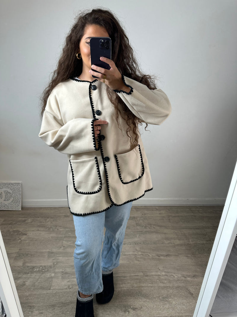 Veste écharpe beige