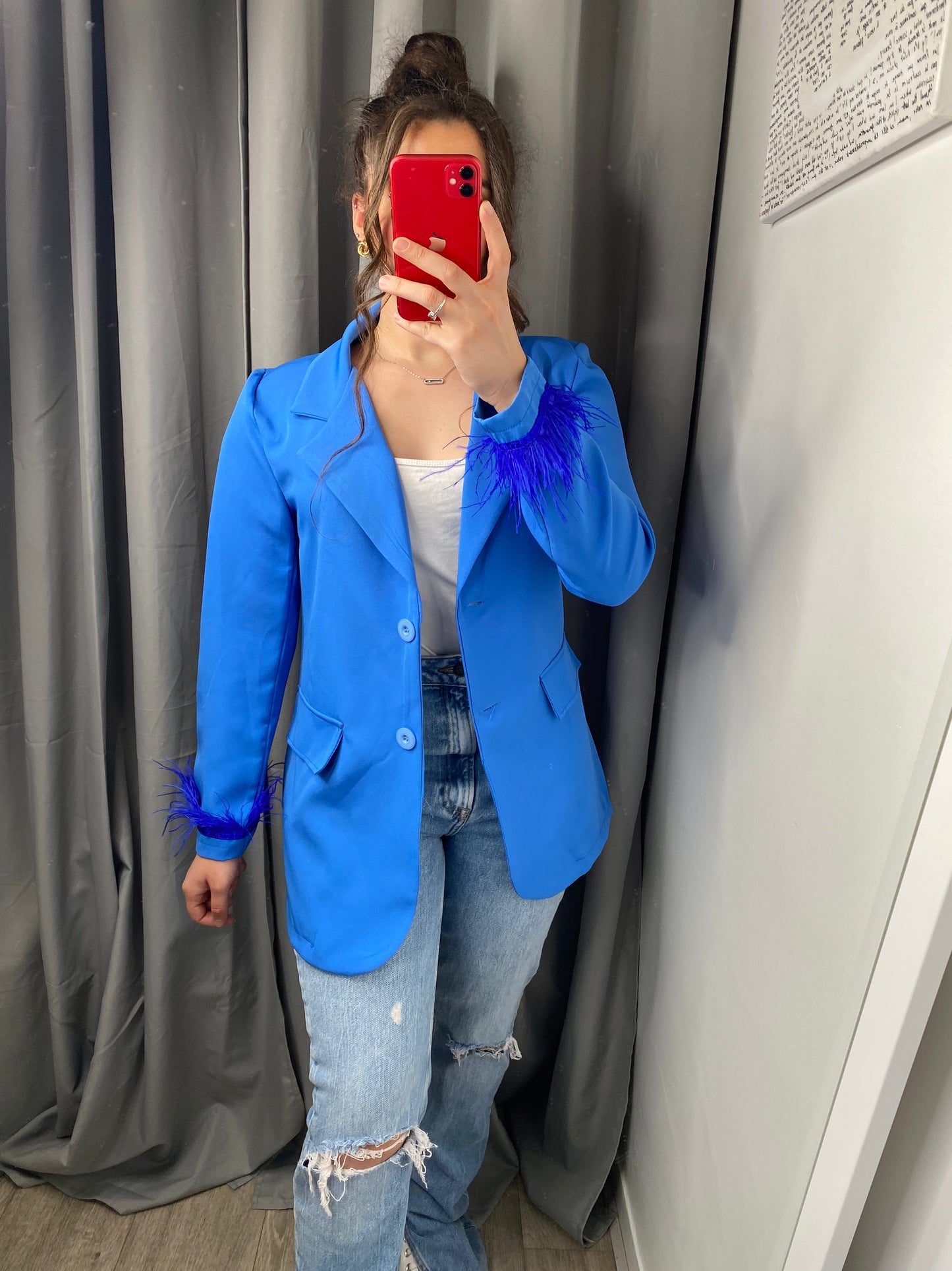 Blazer plumes bleu