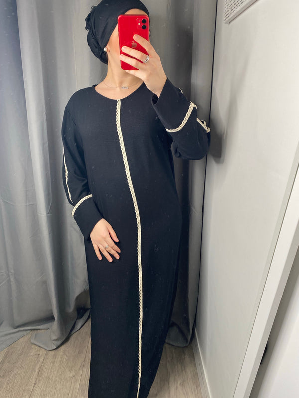 Abaya brodée noir