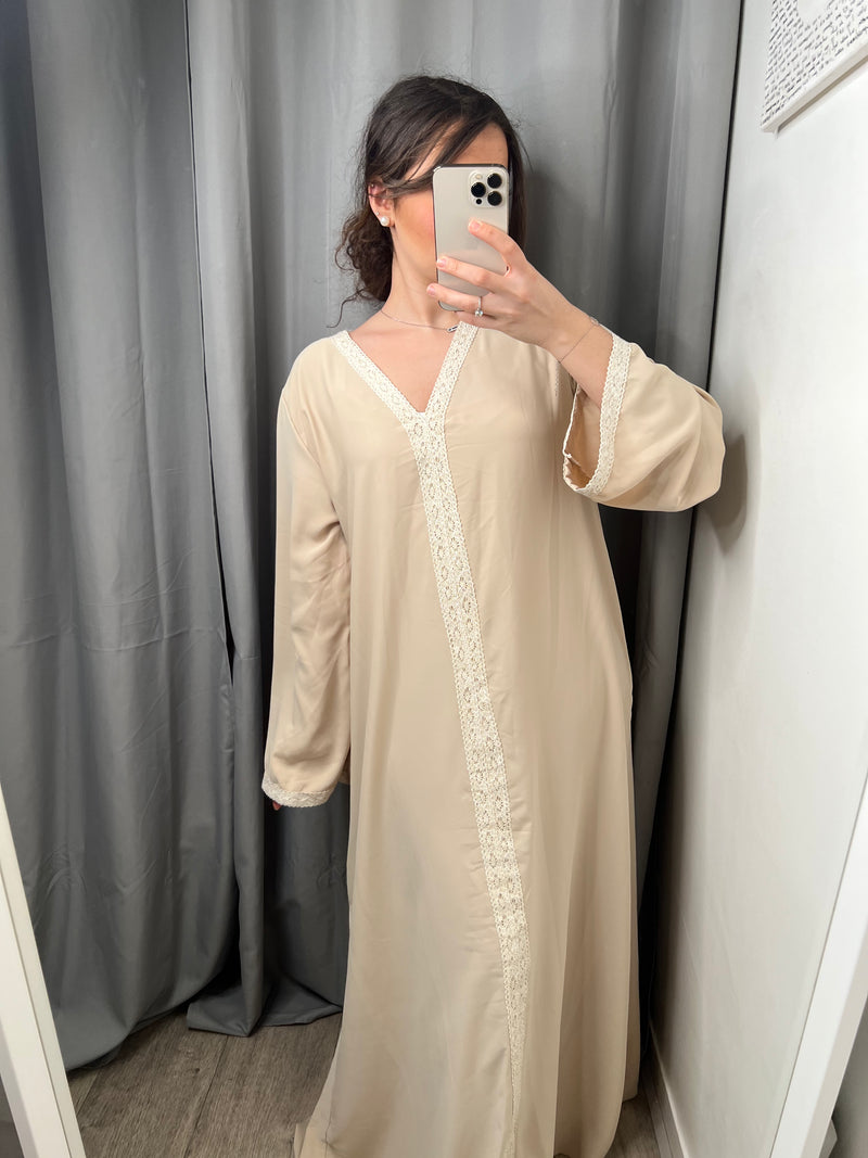 Abaya Délia beige