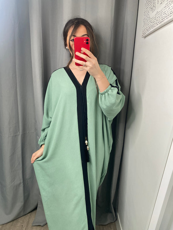 Abaya Emirates vert d’eau