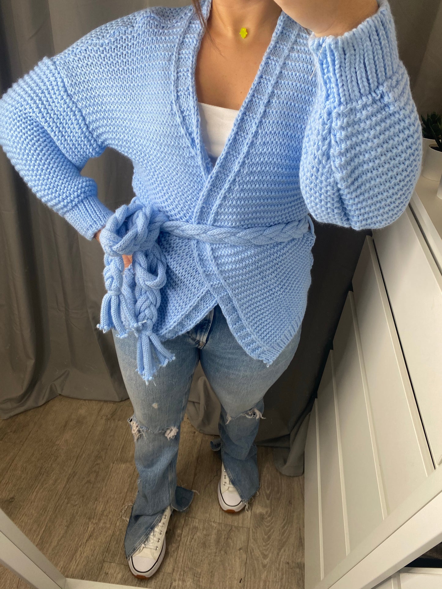 Gilet à noeud bleu ciel