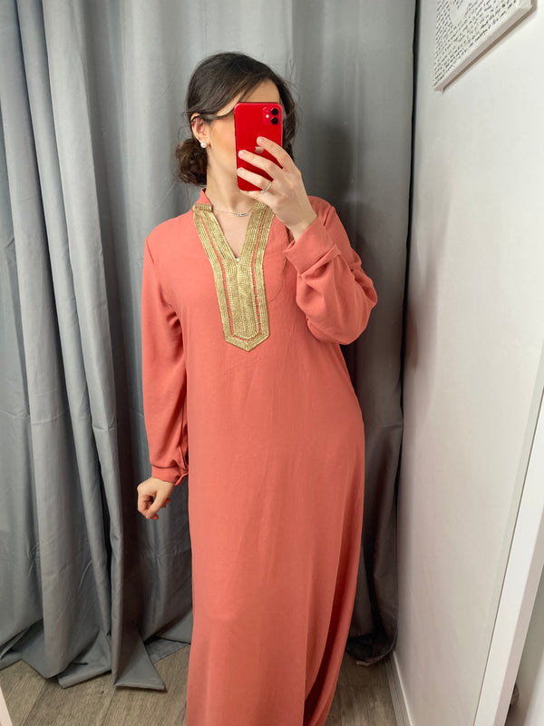 Abaya Jasmine corail