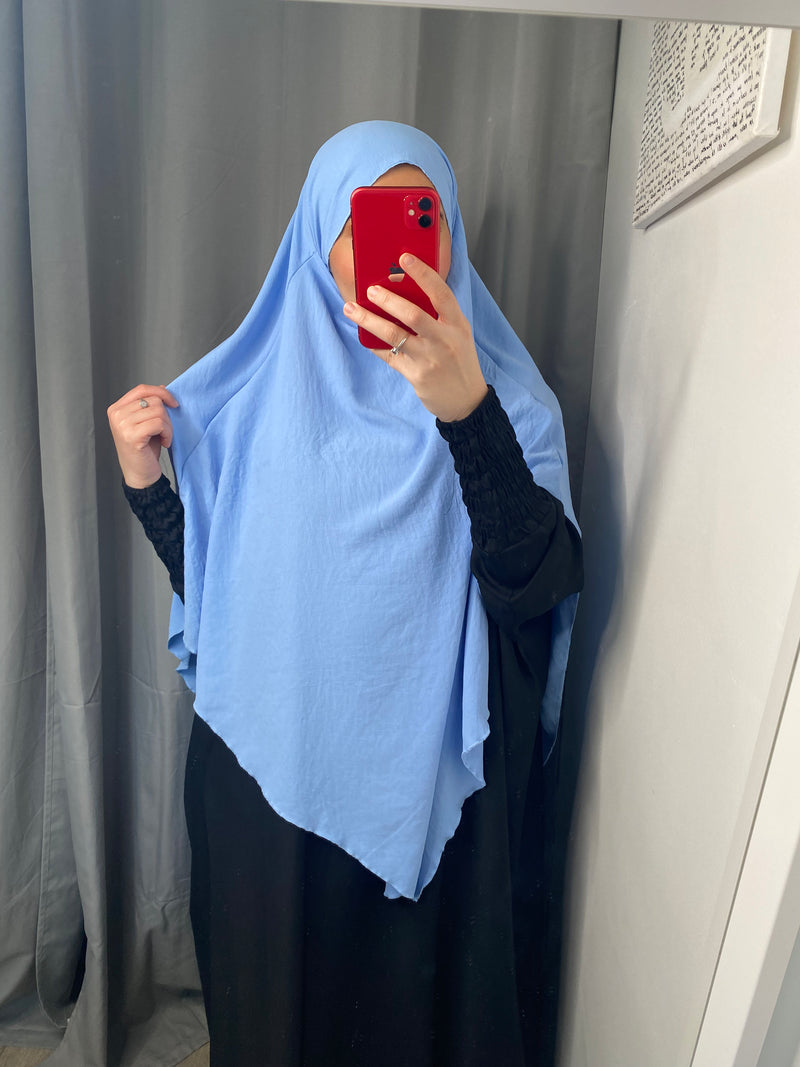 Khimar en jazz bleu ciel