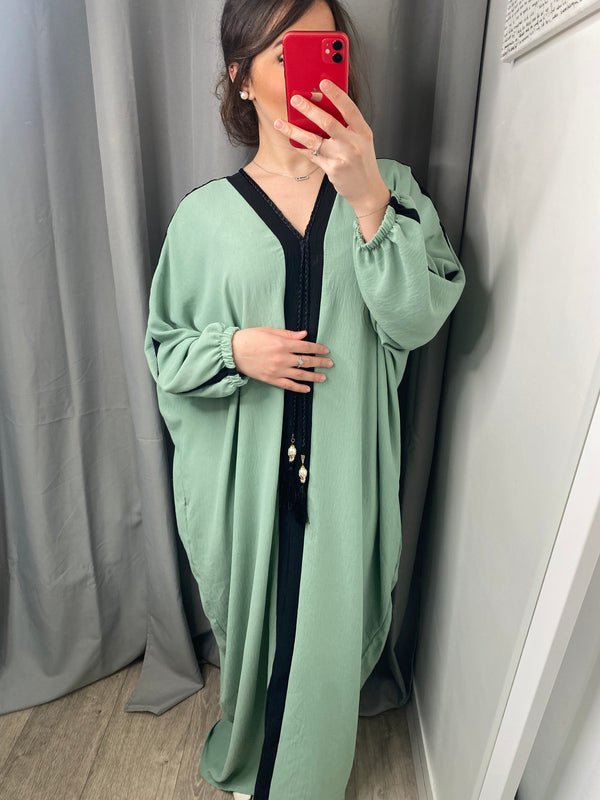 Abaya Emirates vert d’eau