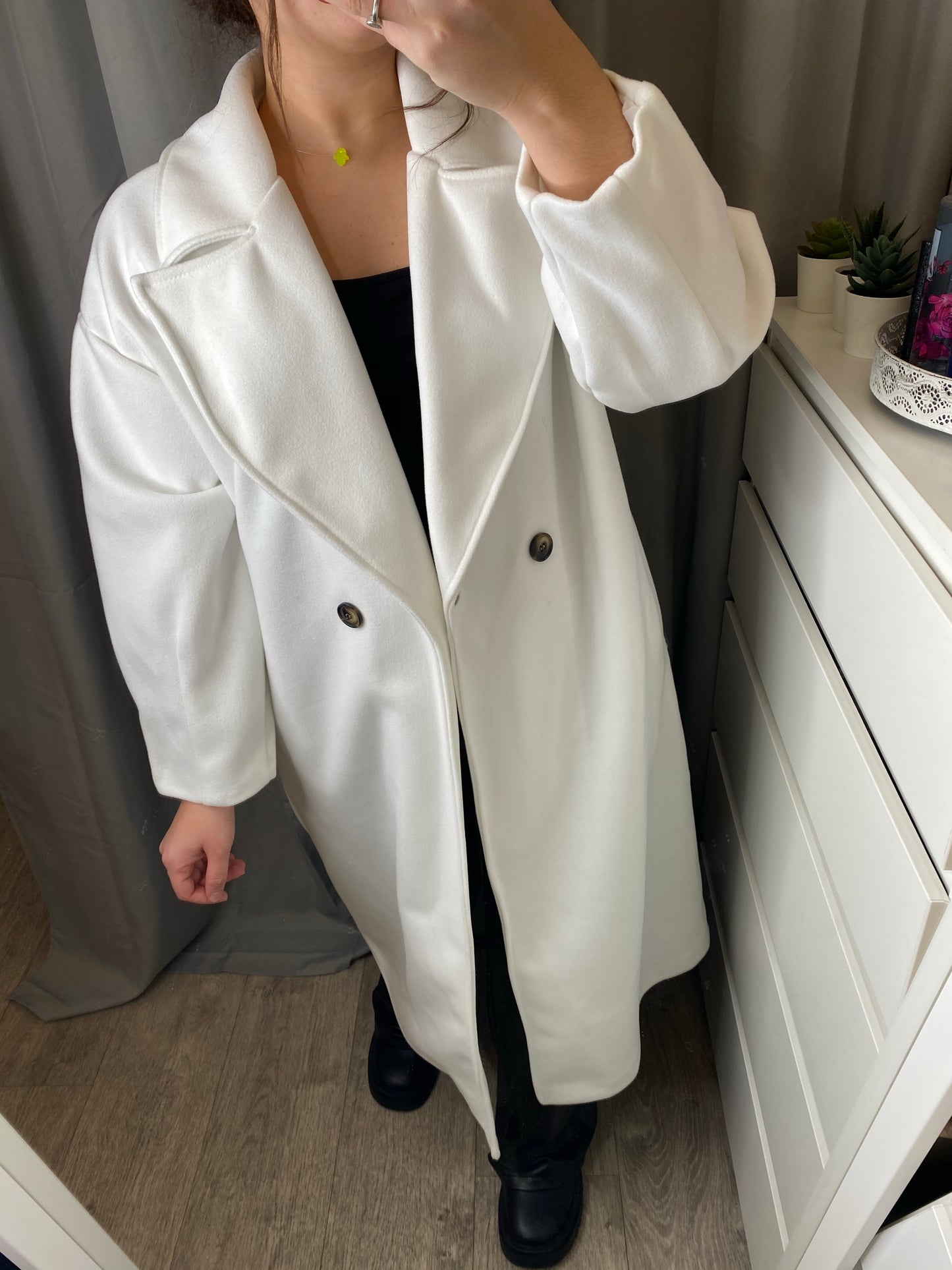 Manteau confort bis blanc