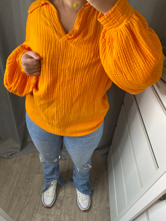 Chemise coton de gaz orange