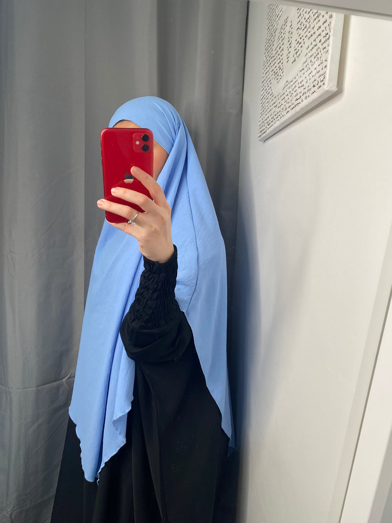 Khimar en jazz bleu ciel