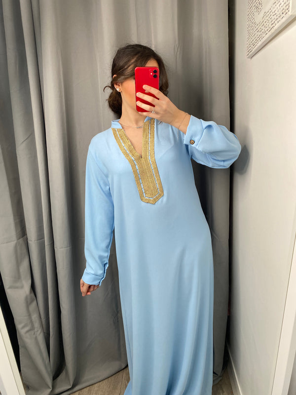 Abaya Jasmine bleu ciel