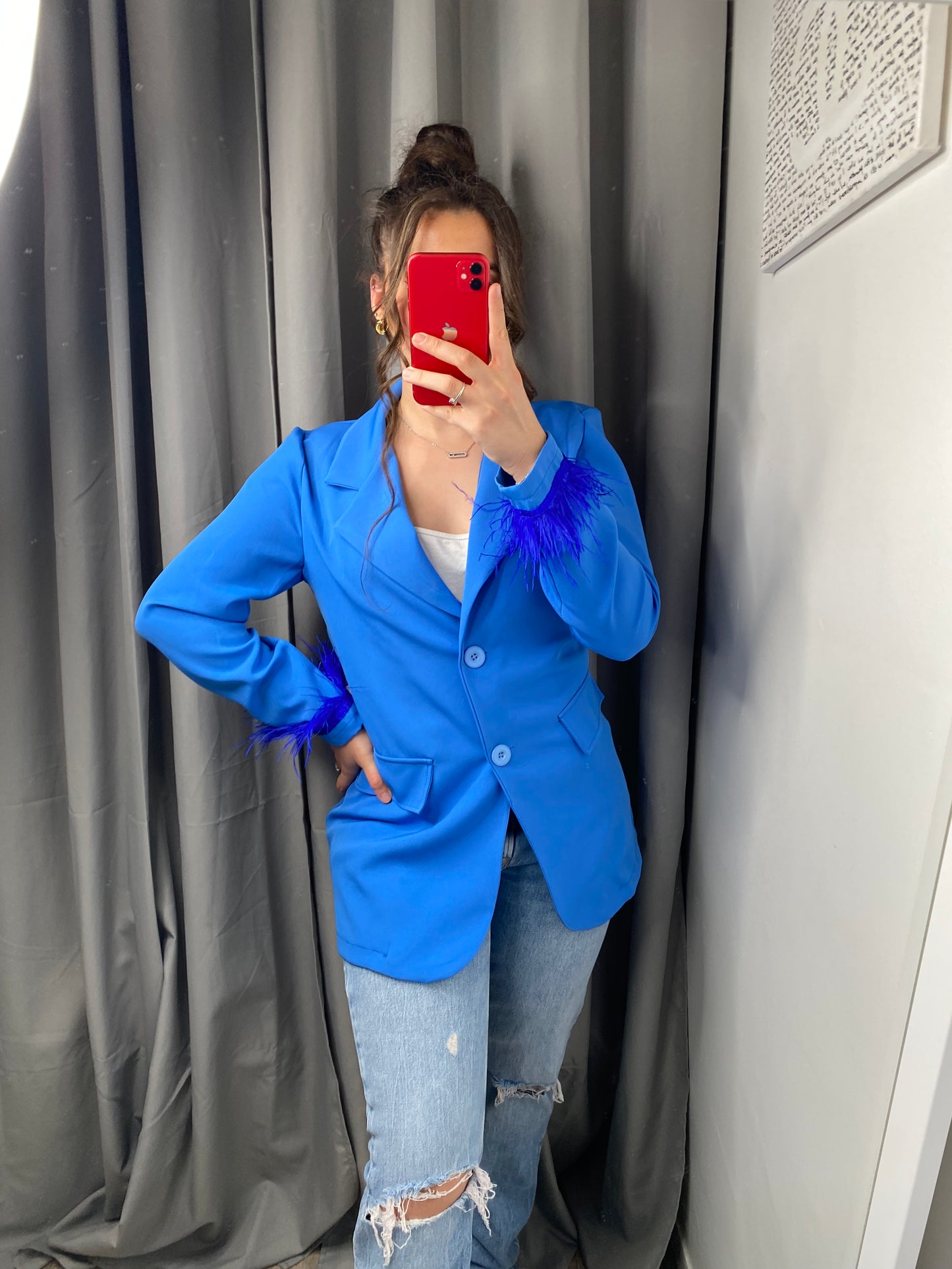 Blazer plumes bleu