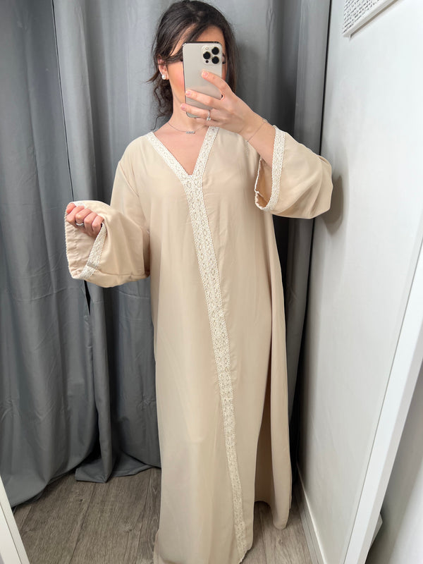 Abaya Délia beige