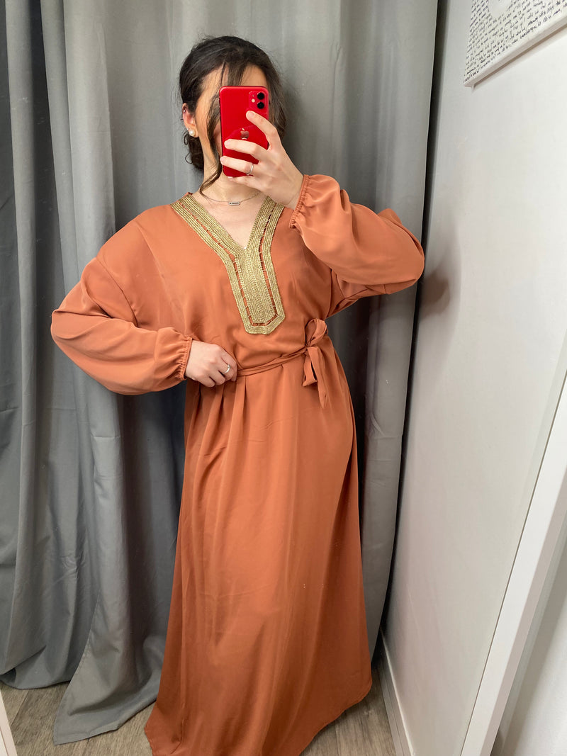 Abaya Médina corail